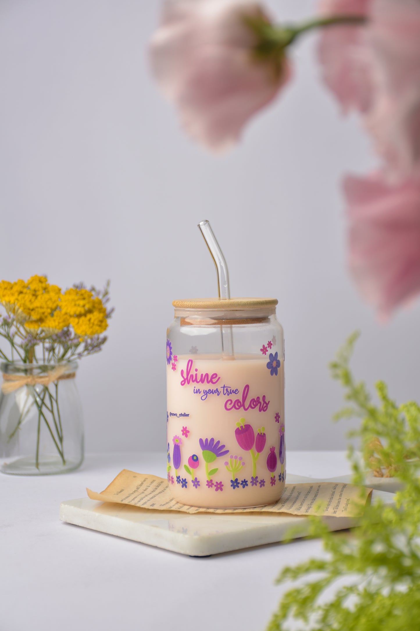 "Shine Bright" Glass Cup