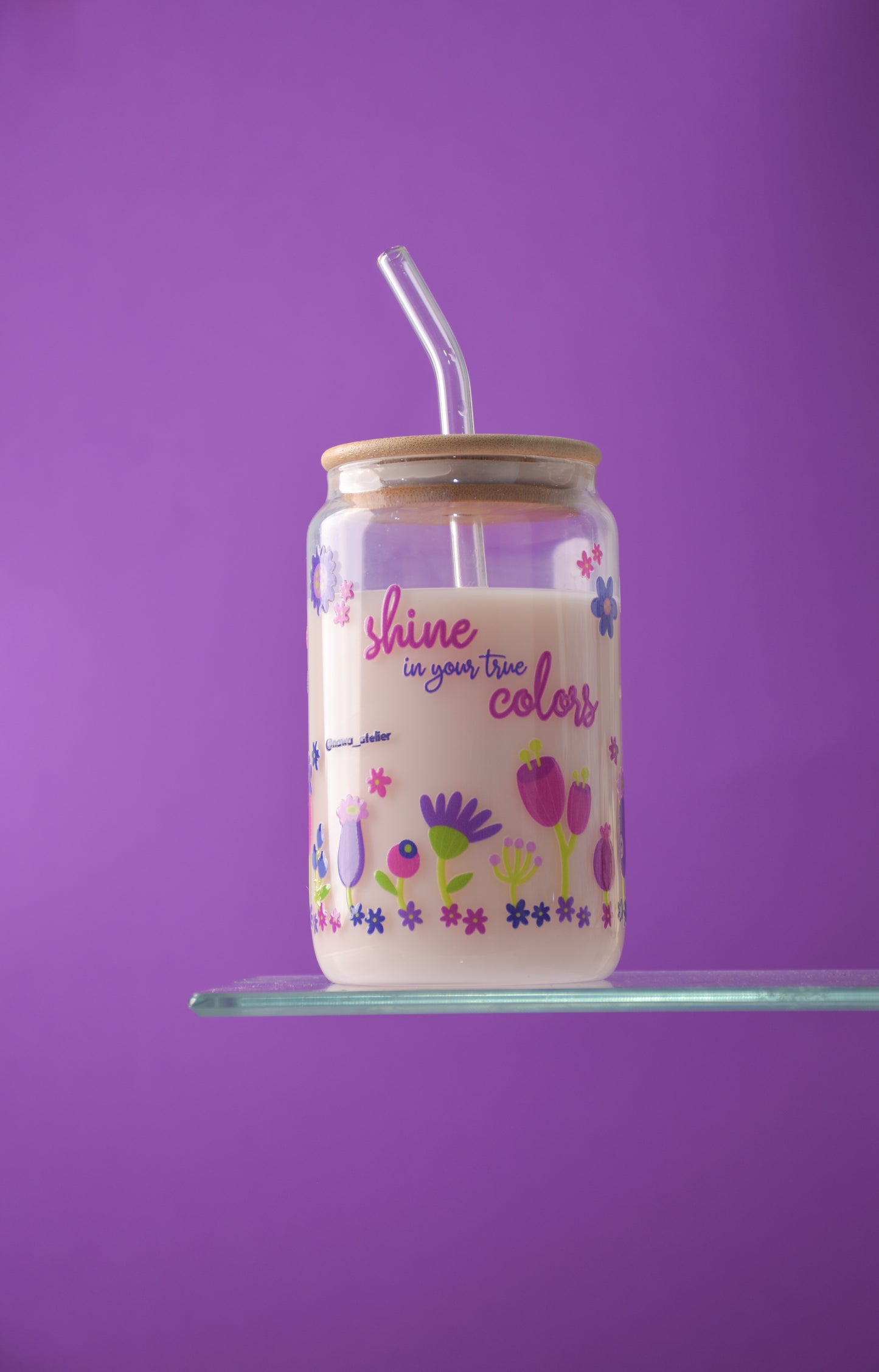 "Shine Bright" Glass Cup